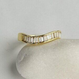 CZ Half Eternity Ring  size 7 14k Gold 🆕
